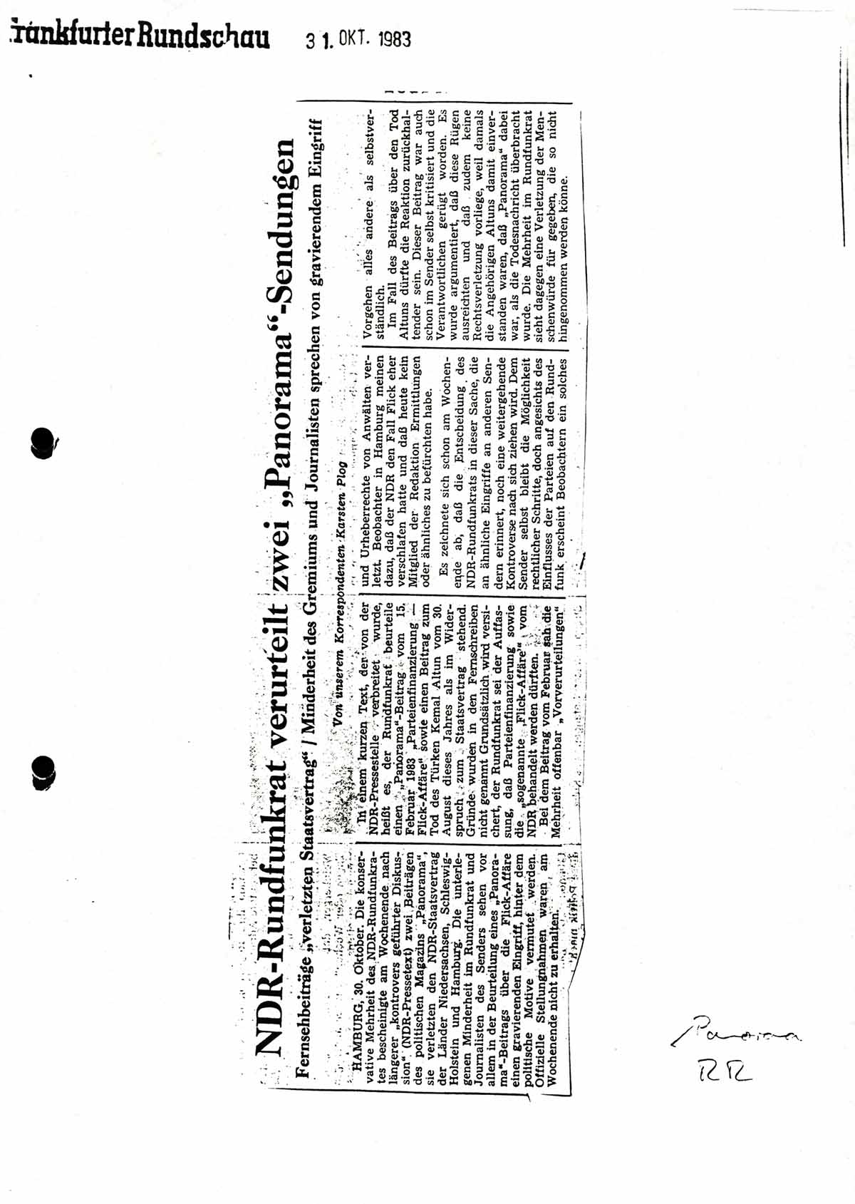 Pressespiegel zum Verstoß gegen den Staatsvertrag des NDR
