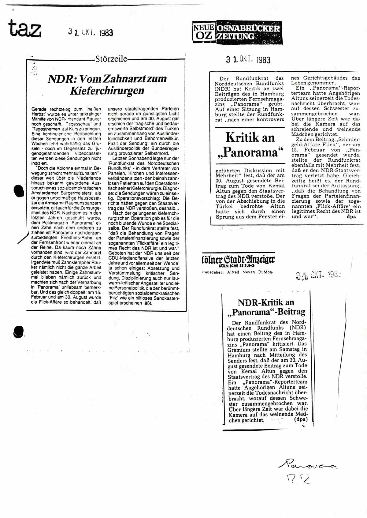 Pressespiegel zum Verstoß gegen den Staatsvertrag des NDR