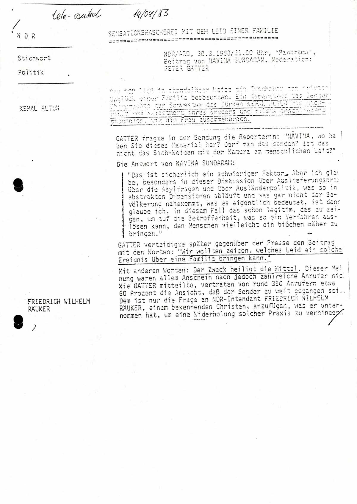 Pressespiegel zum Verstoß gegen den Staatsvertrag des NDR